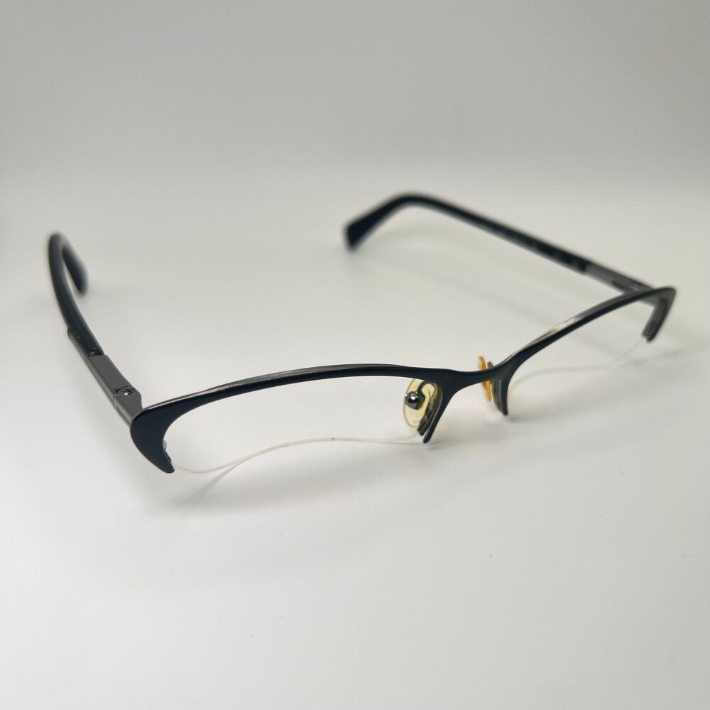 Prada VPR54P FAR-1O1 Eyeglasses Half Rim Cat Eye Black Frames Only 53-17-135